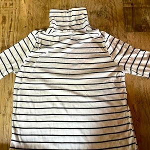 Striped black and white turtleneck